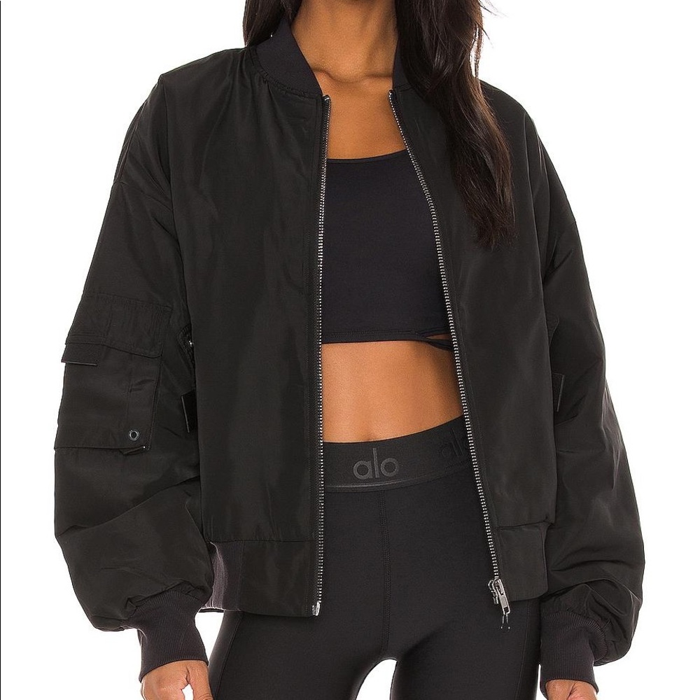 Peloton Black on Black Bomber Jacket